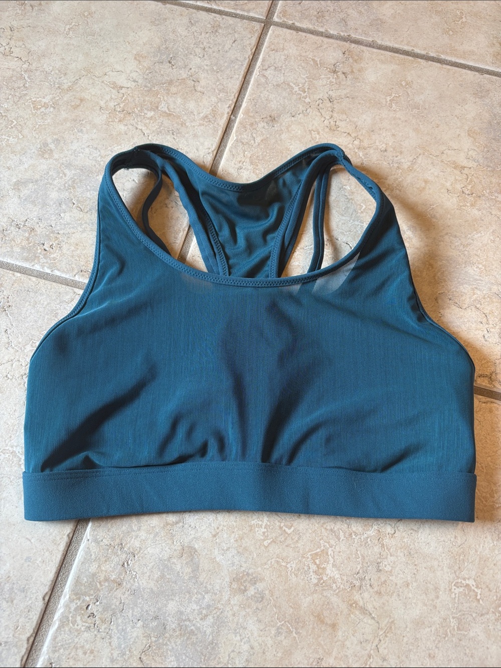 Fabletics Deep Teal Racerback Sports Bra